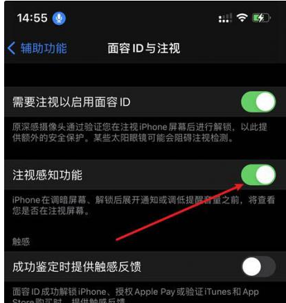 凌海苹果14维修网点分享iPhone14注视感知功能有什么用 